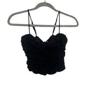 Black Ribbed Corset Top